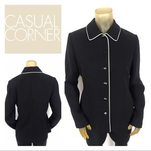 CASUAL CORNER NWT Black Blazer Suit Jacket Size 10